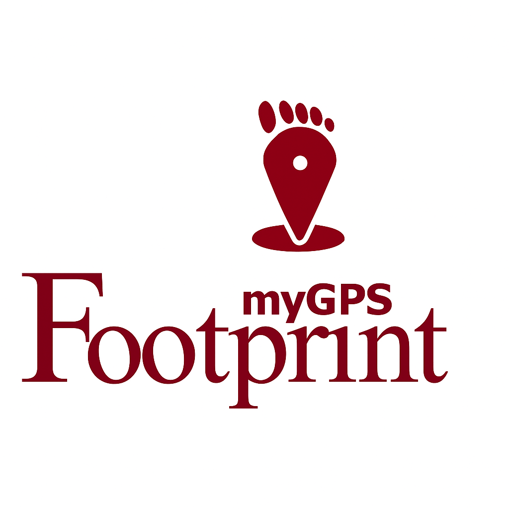 GPS map with footprints